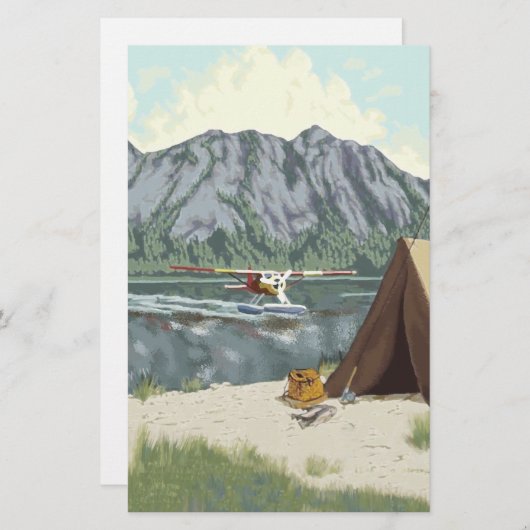 Alaska Bush Flugzeug und Angelreisen Briefpapier (Vorne/Hinten)