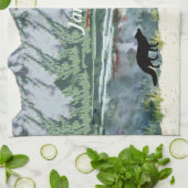 Alaska Bush Flugzeug und Angelreisen Geschirrtuch (Gefaltet)