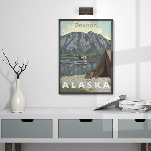 Alaska Bush Flugzeug und Angelreisen Poster