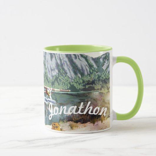 Alaska Bush Flugzeug und Angelreisen Tasse (Rechts)