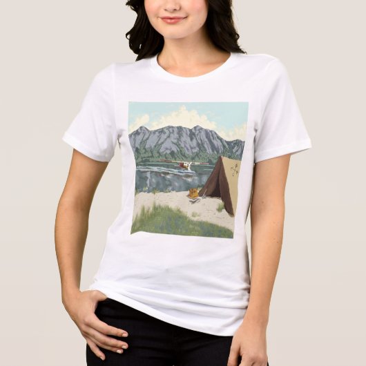 Alaska Bush Flugzeug und Angelreisen Tri-Blend Shirt (Vorderseite)