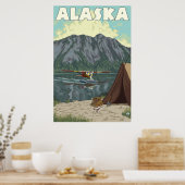 Alaska - Bush Flugzeug und Fischerei Poster (Küche)