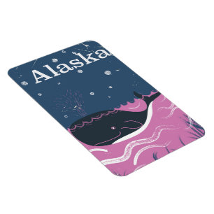 Alaska Cartoon vintage-Wal-Reiseposter Magnet