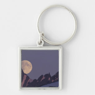 Alaska, Chugach Mountains Vollmond steigt auf Schlüsselanhänger