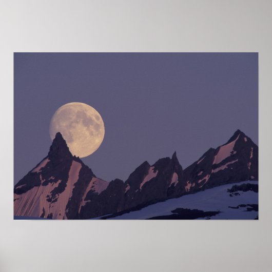 Alaska, Chugatgebirge Vollmond erhebt sich Poster (Vorne)