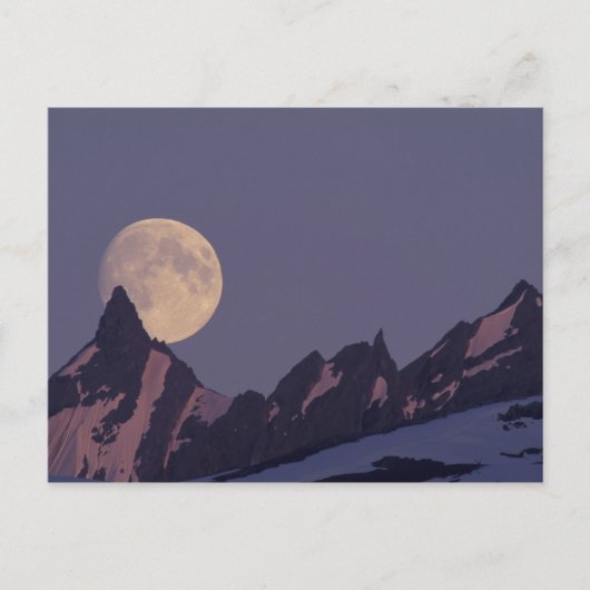 Alaska, Chugatgebirge Vollmond erhebt sich Postkarte (Vorderseite)