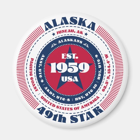 Alaska Circle Typografy Souvenir Magnet (Vorne)