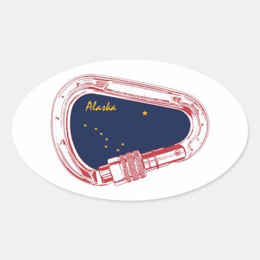 Alaska Climbing Carabiner Ovaler Aufkleber (Vorderseite)