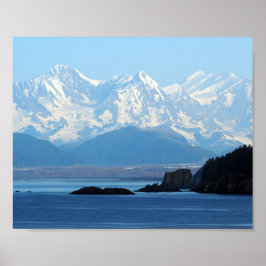 Alaska Coast Mountains Ocean Foto Poster