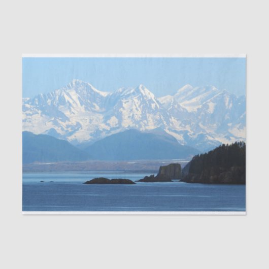 Alaska Coast Mountains Ocean Foto Seidenpapier (Vorderseite)
