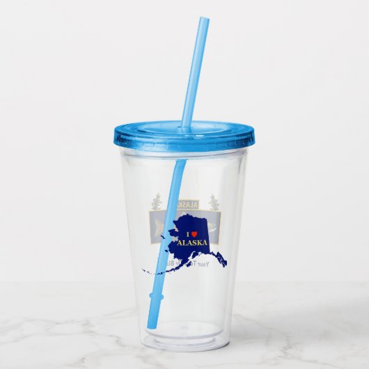 Alaska Combat Fisherman Abzeichen Acryltrinkbecher (Rückseite)