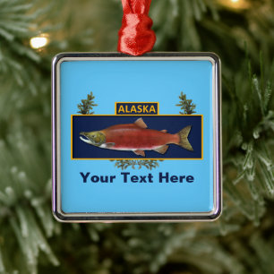 Alaska Combat Fisherman Abzeichen Silbernes Ornament