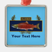Alaska Combat Fisherman Abzeichen Silbernes Ornament (Vorne)