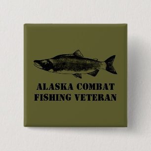 Alaska Combat Fishing Veteran Button