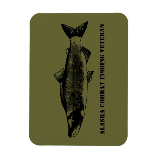 Alaska Combat Fishing Veteran Magnet (Vertikal)