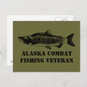 Alaska Combat Fishing Veteran Postkarte (Vorne/Hinten)