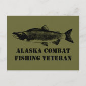 Alaska Combat Fishing Veteran Postkarte (Vorderseite)