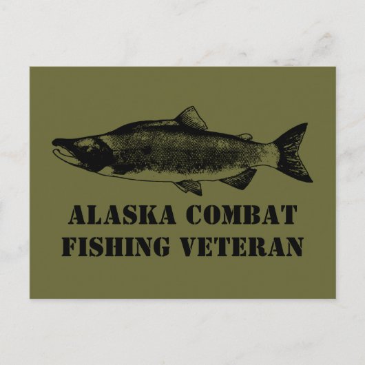 Alaska Combat Fishing Veteran Postkarte (Vorderseite)