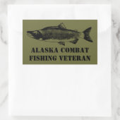 Alaska Combat Fishing Veteran Rechteckiger Aufkleber (Tasche)