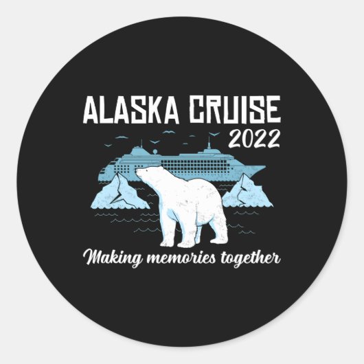 Alaska Cruise 2022 Erinnerungen zusammenführen Runder Aufkleber (Vorderseite)