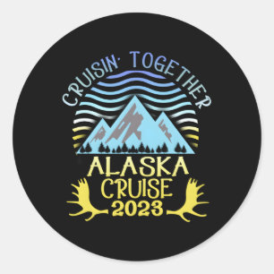 Alaska Cruise 2023 Familie oder Urlaub Runder Aufkleber