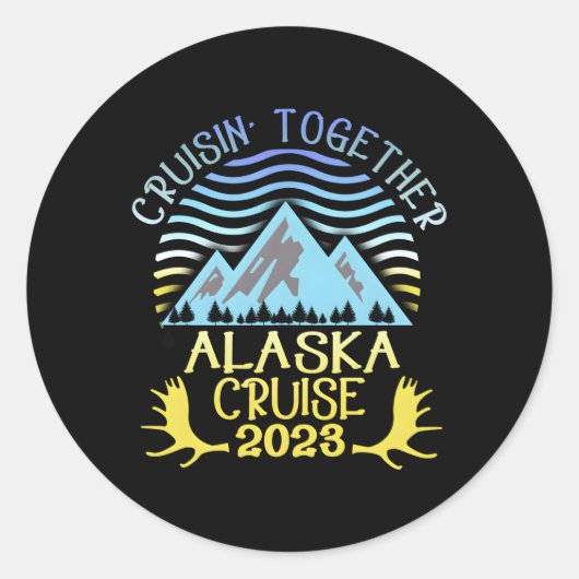 Alaska Cruise 2023 Familie oder Urlaub Runder Aufkleber (Vorderseite)