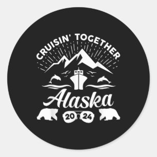 Alaska Cruise 2024 Family Summer Vacation Travel M Runder Aufkleber