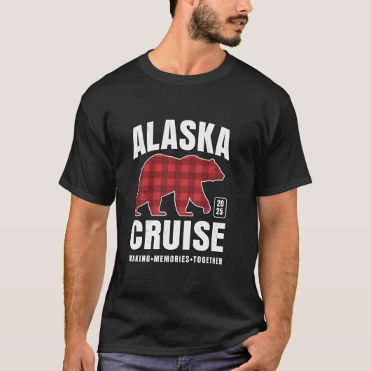 Alaska Cruise 2025 Bären Weihnachts Buffalo Karier T-Shirt (Vorderseite)