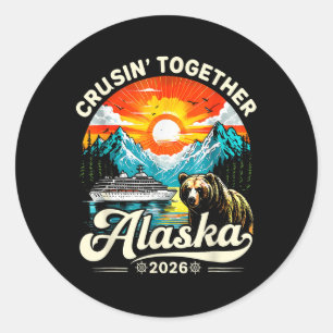 Alaska Cruise 2026 Matching Family Friends Group A Runder Aufkleber