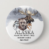 Alaska Cruise Cruising Animes Bear Wolf Elch Button (Vorderseite)