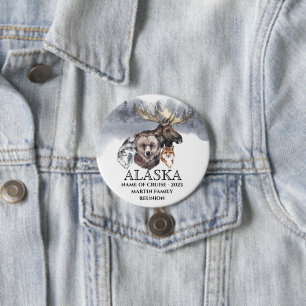 Alaska Cruise Cruising Animes Bear Wolf Elch Button