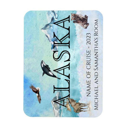Alaska Cruise Custom Bären Moose Snow Magnet (Vertikal)