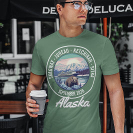 Alaska Cruise Date Cities Ship Einschiffen T-Shirt