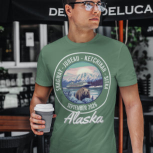 Alaska Cruise Date Cities Ship Einschiffen T-Shirt