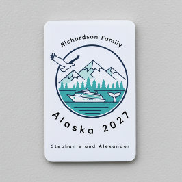 Alaska Cruise Ship Family Magnet Door Marker