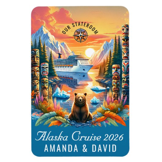 Alaska Cruise Ship Stateroom Magnet (Vertikal)