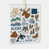 Alaska Custom Family Trip Halten Sie Weihnachten Keramikornament (Rechts)