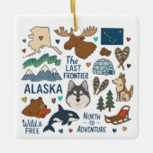 Alaska Custom Family Trip Halten Sie Weihnachten Keramikornament (Vorderseite)