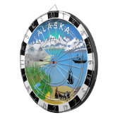 Alaska Dartboard, Flag, Alaskan Darts / Spiel Dartscheibe (Vorderseite rechts)