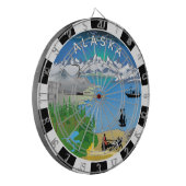 Alaska Dartboard, Flag, Alaskan Darts / Spiel Dartscheibe (Vorderseite Links)