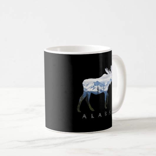 Alaska Day Moose Snowy Mountain Alaskan Tourist od Kaffeetasse (VorderseiteRechts)
