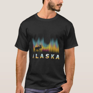 Alaska Day Rentiere mit Polar-Leuchten und Elche T-Shirt