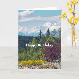 Alaska Denali Landschaft Floral Foto Geburtstag Karte