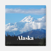 Alaska Denali Mountain Landschaft Foto Magnet (Vorne)