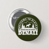Alaska. Denali Nationalpark und Konserve Button (Vorne & Hinten)