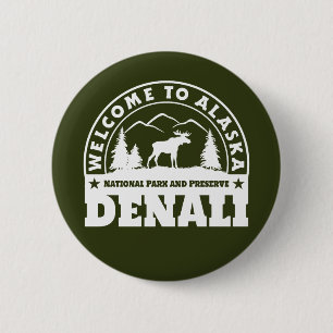 Alaska. Denali Nationalpark und Konserve Button