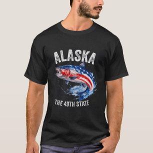 Alaska Der 49. Staat Patriotische amerikanische Fl T-Shirt