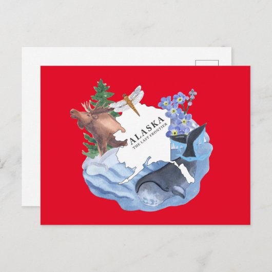Alaska, die letzte Grenz-Staat-Postkarte Postkarte (Vorne/Hinten)