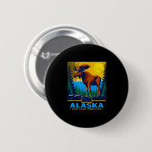 Alaska die letzte Grenze Elch Wildtier Reise Button (Vorne & Hinten)