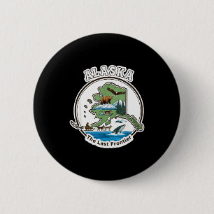 Alaska die letzte Grenze Wildlife-Abenteuer-Kunst  Button
